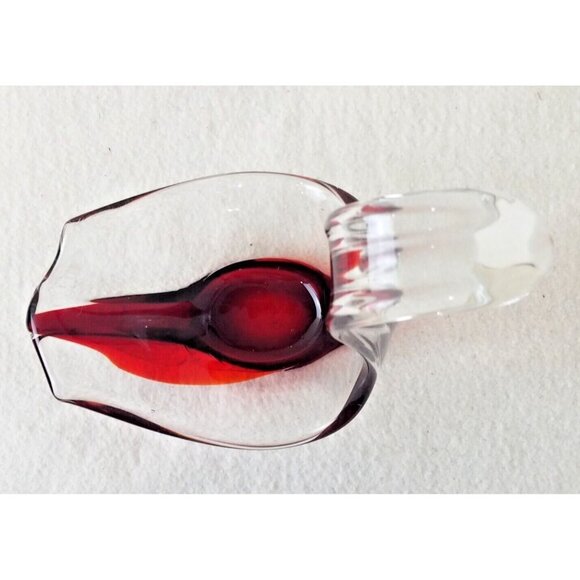 Swan Blood red Japanese Glass Enesco midcentury modern stylized art catchall - Picture 4 of 8